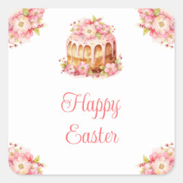 Spring Cake Easter Brunch Vierkante Sticker