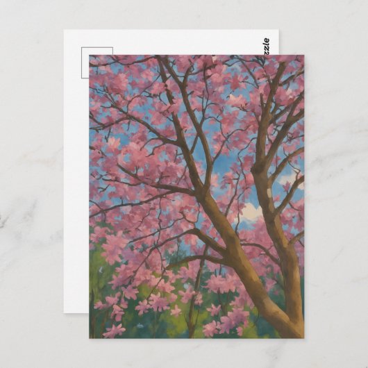 Spring Canopy – Bloesemboom & Blauwe Hemel Schilde Briefkaart (Voorkant / Achterkant)