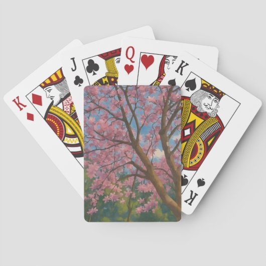 Spring Canopy – Bloesemboom & Blauwe Hemel Schilde Pokerkaarten (Achterkant)