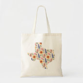 Spring Canvas tas Texas Outline Flowers Pattern (Voorkant)