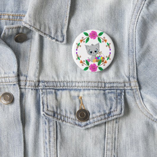 Spring Cat Button (In situ)