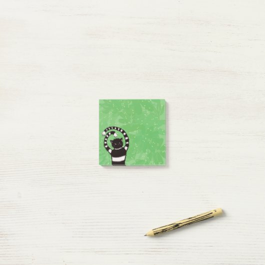 Spring Cat Lover Evil Kat Green Post-it® Notes (Op bureau)