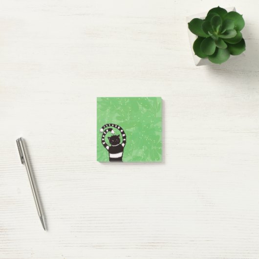 Spring Cat Lover Evil Kat Green Post-it® Notes (Kantoor)