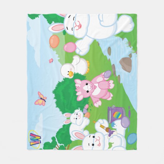 Spring Celebration Egg Hunt Fleece Deken (Voorkant)