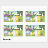 Spring Celebration in the Kinzville Park Rechthoekige Sticker (Vel)
