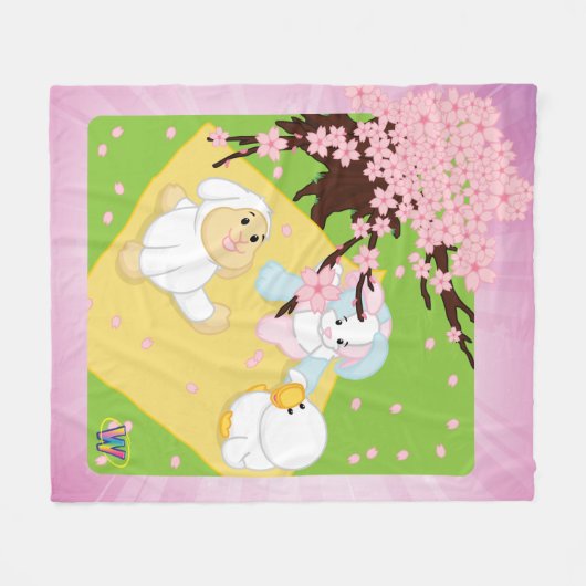 Spring Celebration Picnic Fleece Deken (Voorkant (Horizontaal))