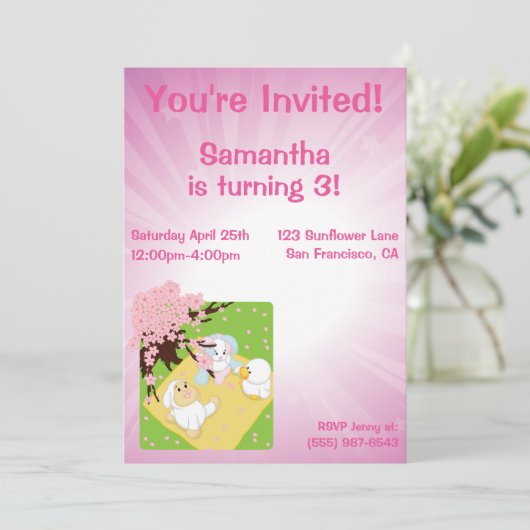 Spring Celebration Picnic Kaart (Staand voorkant)