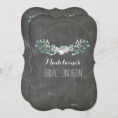 Spring Chalkboard Floral Bridal Lunch Invitations Kaart (Voorkant / Achterkant)