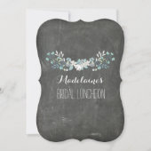 Spring Chalkboard Floral Bridal Lunch Invitations Kaart (Voorkant)
