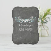 Spring Chalkboard Floral Bridal Shower Invitations Kaart (Staand voorkant)