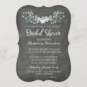 Spring Chalkboard Floral Bridal Shower Invitations Kaart
