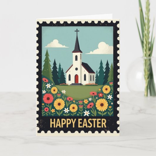 Spring Chapel Easter Scene Card Kaart (Voorkant)