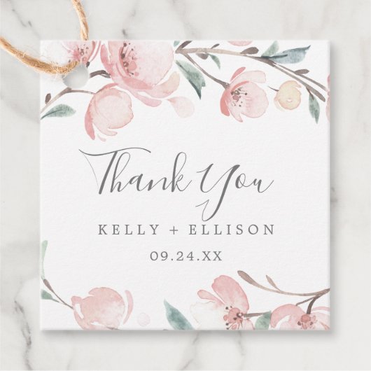 Spring Cherry Blossom Bedankt Bedankjes Labels (Voorkant)