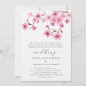 Spring Cherry Blossom Beide ouders Names Wedding Kaart (Voorkant)