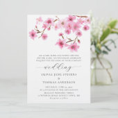 Spring Cherry Blossom Beide ouders Names Wedding Kaart (Staand voorkant)