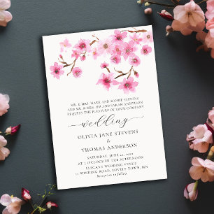 Spring Cherry Blossom Beide ouders Names Wedding Kaart