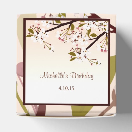 Spring Cherry Blossom Birthday Favor Box Bedankdoosjes (Bovenkant)