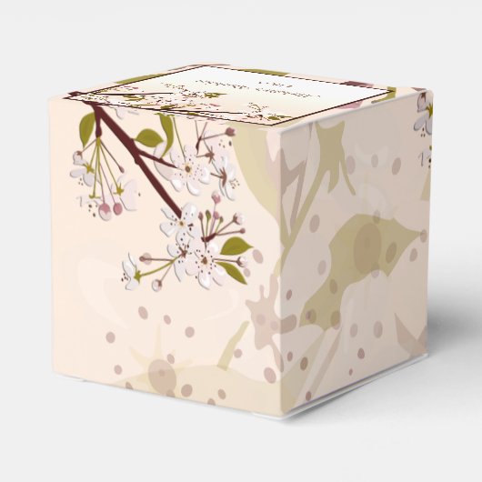 Spring Cherry Blossom Birthday Favor Box Bedankdoosjes (Achterkant)