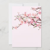 Spring Cherry Blossom Bleek Pink White Wedding Kaart (Achterkant)