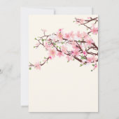 Spring Cherry Blossom Bleek Roze Beige Wedding Kaart (Achterkant)