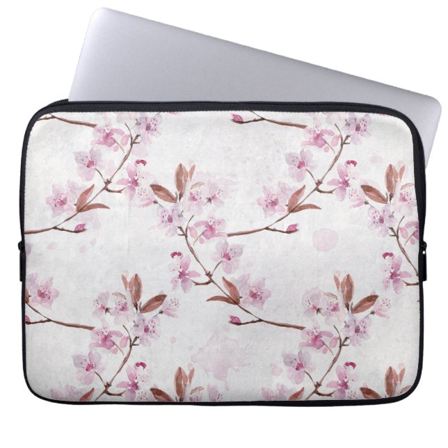 Spring Cherry Blossom Branches Laptop Sleeve (Voorkant)