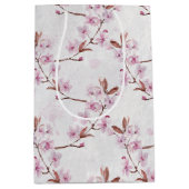 Spring Cherry Blossom Branches Medium Cadeauzakje (Voorkant)