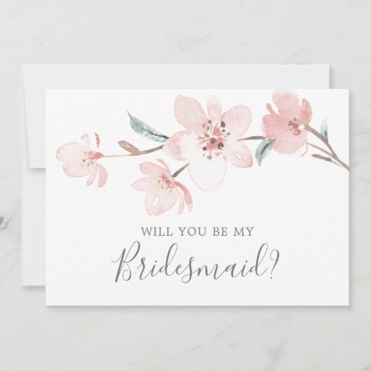 Spring Cherry Blossom Bridesmaid proposal Kaart (Voorkant)