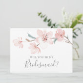 Spring Cherry Blossom Bridesmaid proposal Kaart (Staand voorkant)