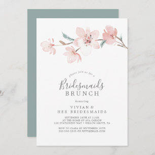 Spring Cherry Blossom Bridesmaids Brunch Kaart