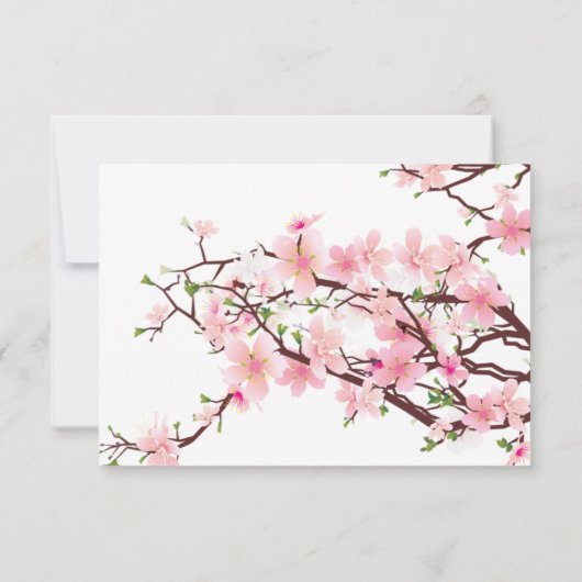Spring Cherry Blossom Bruiloft RSVP Kaart (Achterkant)