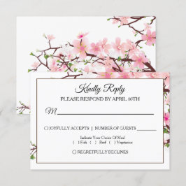 Spring Cherry Blossom Bruiloft RSVP Kaart