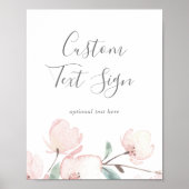 Spring Cherry Blossom Custom Text Sign Poster (Voorkant)