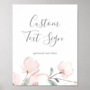 Spring Cherry Blossom Custom Text Sign Poster
