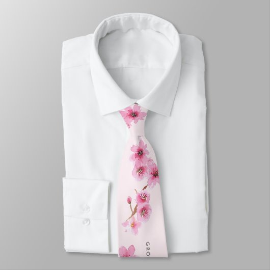 Spring Cherry Blossom Elegant Wedding Stropdas (Gebonden)