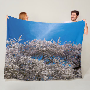 Spring Cherry Blossom Fleece Deken