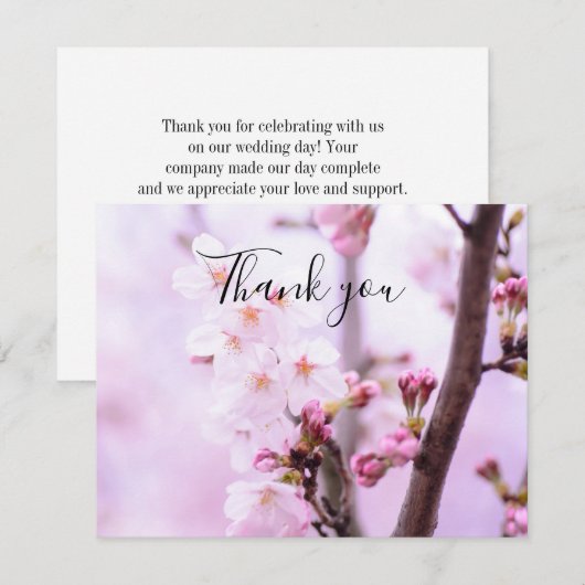 Spring Cherry Blossom Floral Sakura Dank u Bedankkaart (Voorkant / Achterkant)