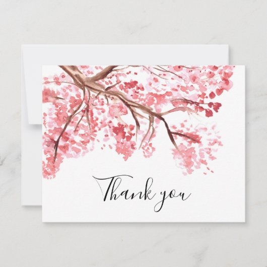 Spring Cherry Blossom Floral Sakura Dank u Bedankkaart (Voorkant)