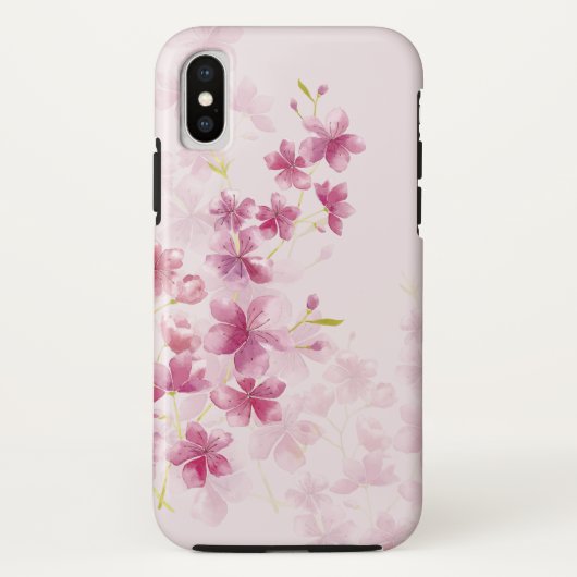 Spring Cherry Blossom Floral Waterverf Style Case-Mate iPhone Case (Achterkant)