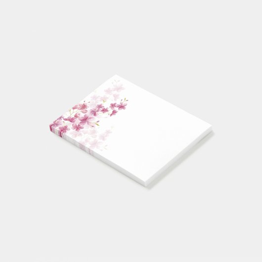 Spring Cherry Blossom Floral Waterverf Style Post-it® Notes (Schuin)