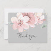 Spring Cherry Blossom | Grijs dank u creditcard Bedankkaart (Voorkant)