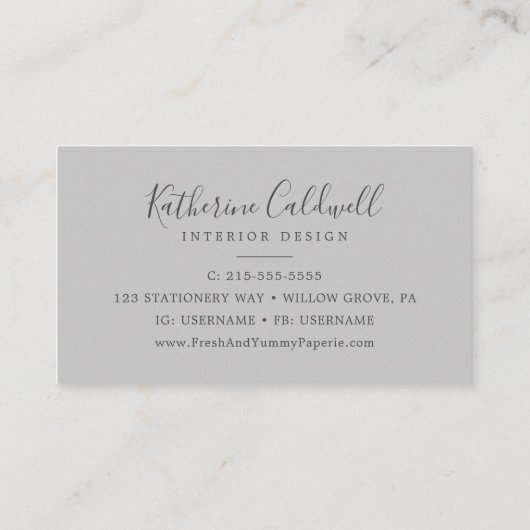 Spring Cherry Blossom | Grijze Visitekaartje (Achterkant)