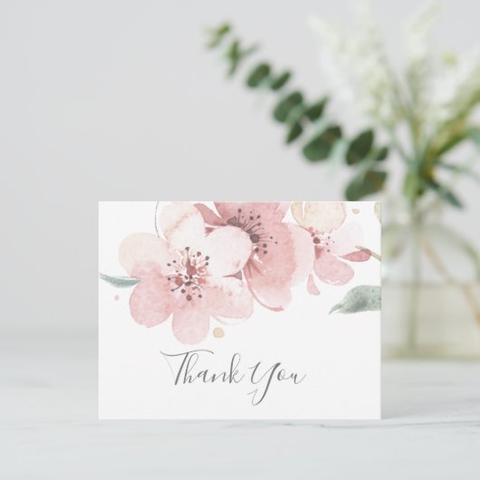 Spring Cherry Blossom Hartelijk dank Bedankkaart (Staand voorkant)