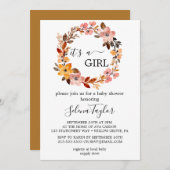 Spring Cherry Blossom | Het is een meisje Baby sho Kaart (Voorkant / Achterkant)