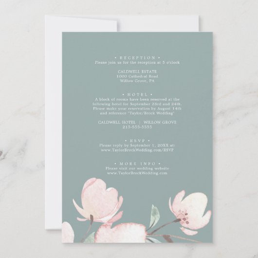 Spring Cherry Blossom in één huwelijk Kaart (Achterkant)