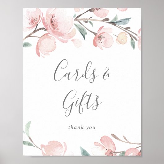 Spring Cherry Blossom Kaarten and Gifts Sign Poster (Voorkant)
