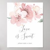Spring Cherry Blossom Love is Sweet Weddenschap Poster (Voorkant)