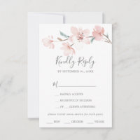 Spring Cherry Blossom Menu Keuze RSVP-kaart