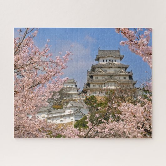 Spring Cherry Blossom op Himeji Castle in Japan Legpuzzel (Horizontaal)