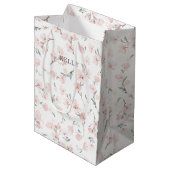 Spring Cherry Blossom Pattern Medium Cadeauzakje (Voorkant Gekanteld)