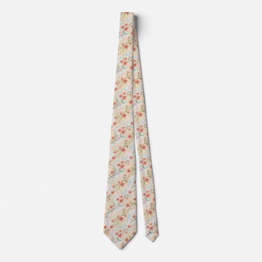 Spring Cherry Blossom Pattern Stropdas (Voorkant)
